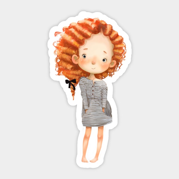 Curly Ginger 1 Sticker by EveFarb